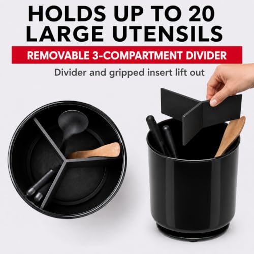Jumbo Plastic Rotating Extra Large Utensil Holder Crock with No