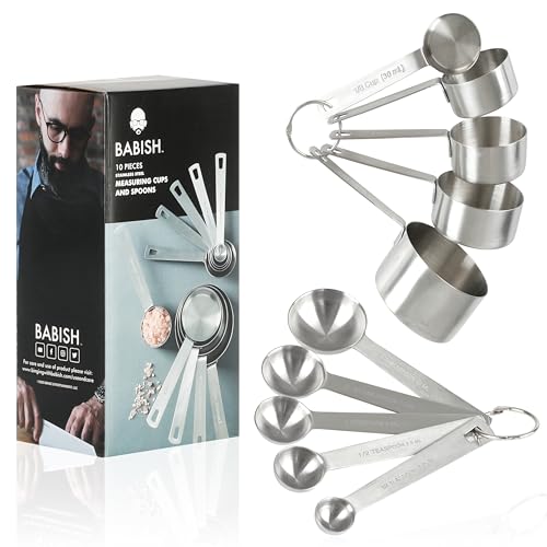 Babish 10 Piece Stainless Steel Measuring Cups & Spoon Set