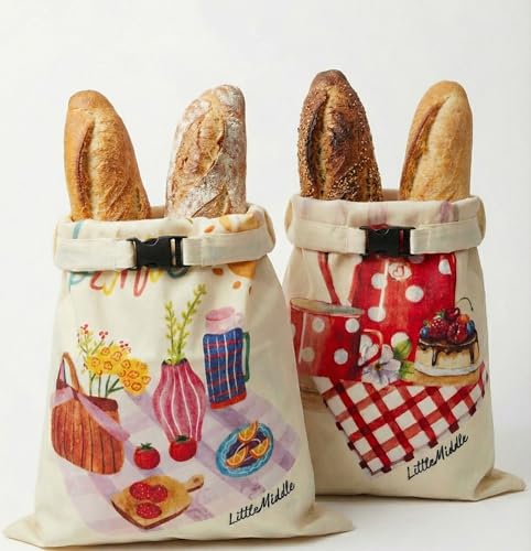 2 XL Beeswax Bread Bags for Homemade Bread
