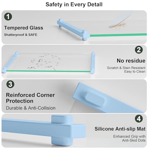 Glass Cutting Board with Silicone Grip