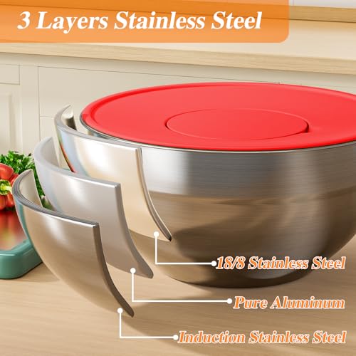 Mixing Bowls with Lids Set (Multicolor)