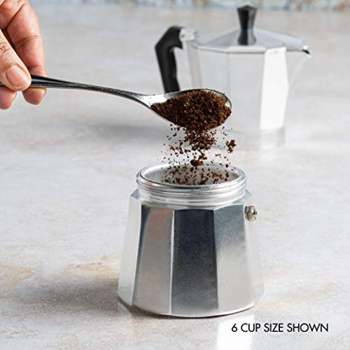 Classic Stovetop Espresso and Coffee Maker (Silver / 12 Cup)