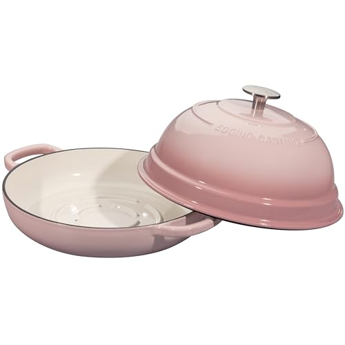 Enameled Cast Iron Dutch Oven Pot with Lid (Pink)