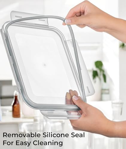 14 Cup 112 oz LARGE Glass Food Storage Container Locking Lid. For Storing food