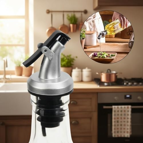 Oil Bottles for Kitchen 3 Pack (Clear / 17 Ounces-3 Pack)