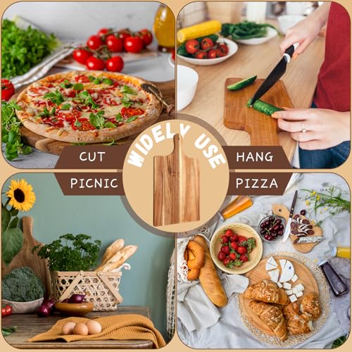 6 Pcs Acacia Wood Cutting Board Set with Handle