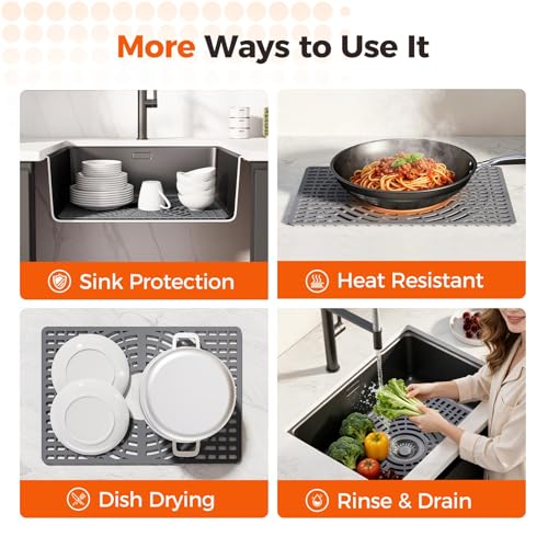 Silicone Sink Protector for Kitchen Sink (19x13 Center)