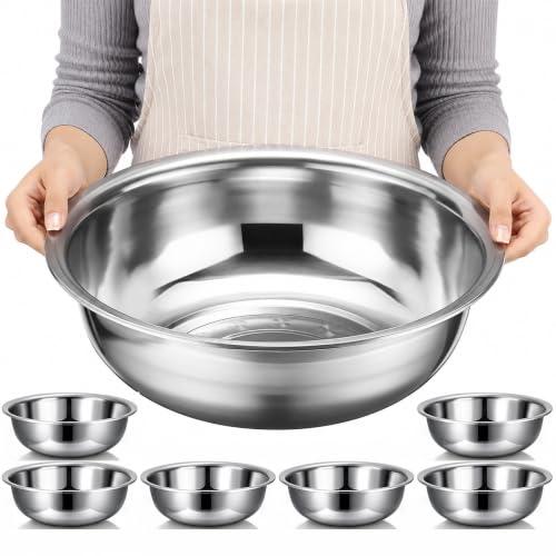 6 Pcs Stainless Steel Mixing Bowls Large for Salad (13 inch - 6pcs)