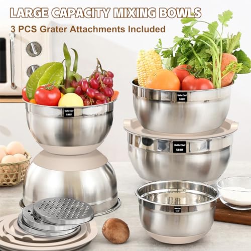 Mixing Bowls with Airtight Lids Set (Khaki)