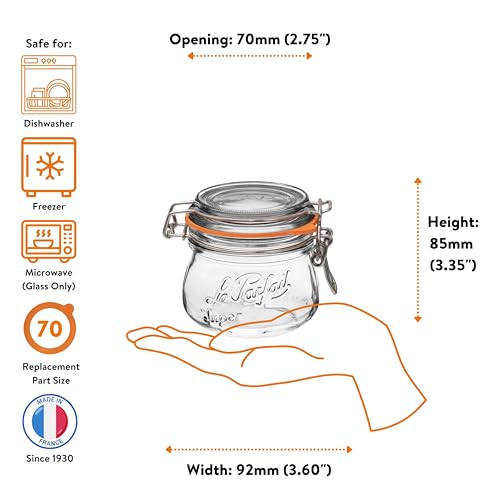 Super Jars Wide Mouth French Glass Preserving Jars with Rounded Bodies