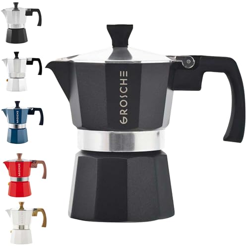 Milano Stovetop Espresso Maker Moka Pot 3 espresso Cup (3 espresso cups / Black)