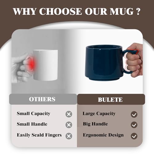 19 oz Large Coffee Mugs Set of 4