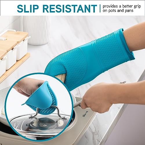 Silicone Oven Mitts (Teal / Mitt Set)