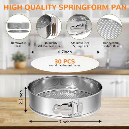 304 Stainless Steel Springform Pan with Removable Bottom