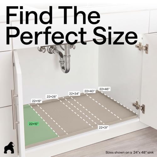 Waterproof Silicone Under Sink Mat with Raised Lip for Kitchen and Bathroom