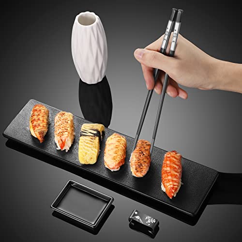 Metal Chopsticks Reusable 2 Pairs Titanium Plated 18