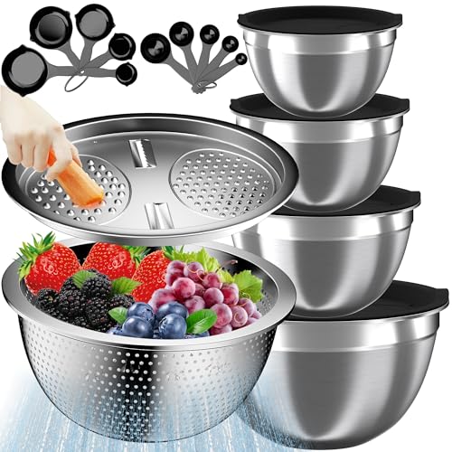 Mixing Bowls with Lids Set (Jet Black)