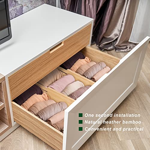 4 Pack Bamboo Drawer Dividers