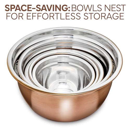 18 Piece Mixing Bowls Set with Airtight Lids (Copper)