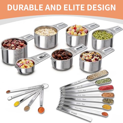 Measuring Cups and Spoons Set (Square Spoons)