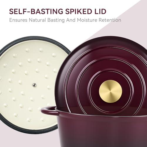 6 Quart Enameled Dutch Oven Pot with Lid (6 QT / Fig)