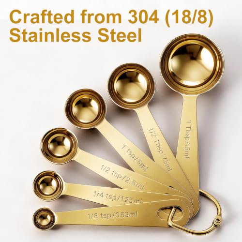 7 Piece Measuring Spoons Set (Gold / Spoons of 7)