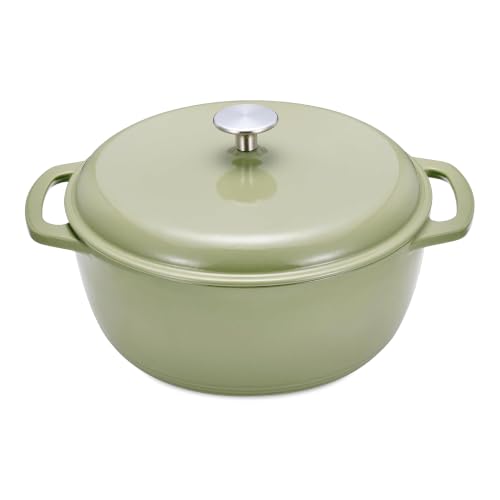Enameled Cast Iron Dutch Oven Pot With Lid (6.0 Qt / Olive)