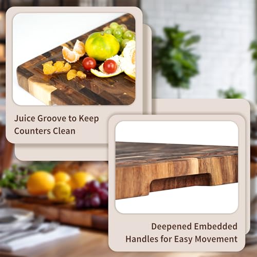 Large Acacia Cutting Board 22 x 16 in (Acacia / 16"L x 22"W)
