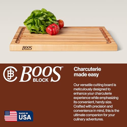 Block CB1054 1M2418150 Maple Wood Edge Grain Reversible Cutting Board with Juice Groove (24"L x 18"W)