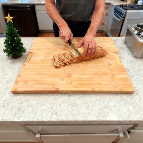 Bamboo Cutting Board 20 x 20 inch (Bamboo / 20"L x 20"W)