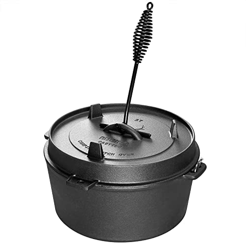 Pre Seasoned Cast Iron Camping Dutch Ovens (6QT)