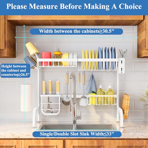 Over The Sink Dish Drying Rack (White)