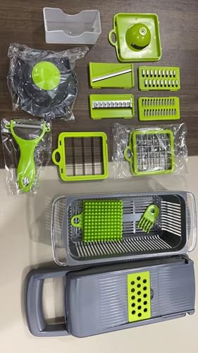 16-in-1 Vegetable Chopper Slicer, Veggie Chopper, Food Chopper, Vegetable Cutter & Spiralizer - Kitchen Gadget Makes Slicing and Prepping Quick and Easy Meal Prep Tool