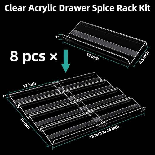 4 Tier 8 Pack Seasoning Organizer for Drawer