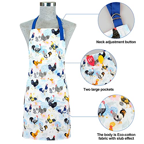 Oven Mitts and Pot Holders with Chef Apron (Rooster)