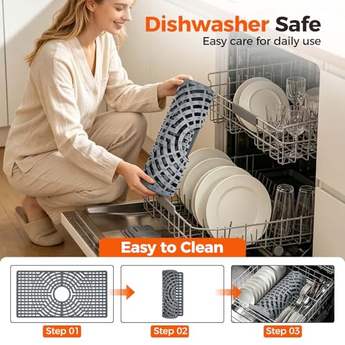 Silicone Sink Protector for Kitchen Sink (26x14 center)