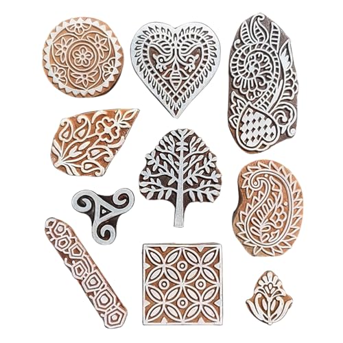 Assorted Wooden Block Printing Stamps Bulk01