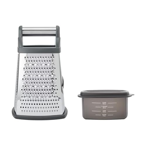 Gourmet 4 Sided Stainless Steel Box Grater with Detachable Storage Container