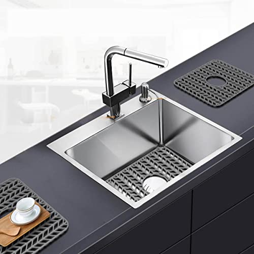 Sink Protectors for Kitchen Sink16.2"x 12.5"Center Silicone Sink Mat (16.4"x12.5" / Gray)