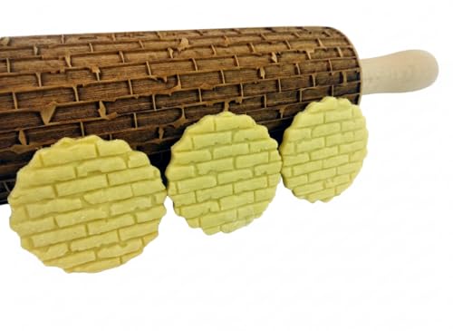 Embossing Rolling Pin embossed Dogh Roller for Embossed Cookies and Pottery by Algis Crafts