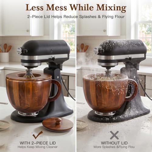 Wood Mixing Bowl Compatible with 4.5