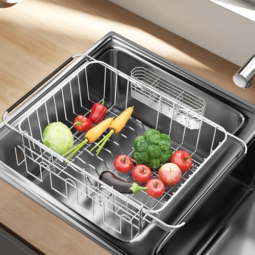 Dish Drying Rack in Sink (Medium With Cup Holder - 14.96×11.02×5.35 Inches)