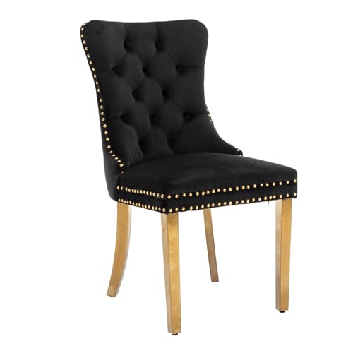 Velvet Upholstered Dining Chairs Set
