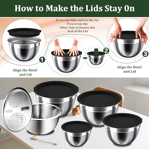 Mixing Bowls with Lids Set (Jet Black)