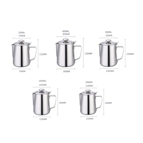 Gravy Boat Milk Pitcher Stainless Steel Milk Jug with Handle Coffee Milk Creamer Pitcher Serving Pitcher Sauce Pitcher (1500ml)