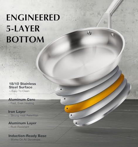 Stainless Steel Cookware Set 23 PCS With 5 (Silver / 23 Pcs)