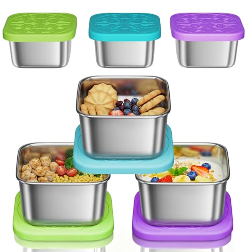 6oz Stainless Steel Snack Containers and 2oz Salad Dressing To Go Containers