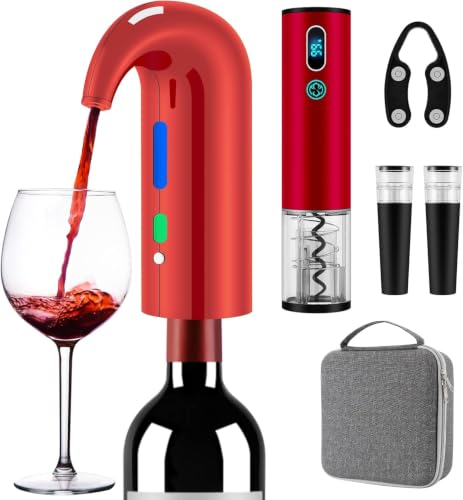 Wine Aerator Electric Wine Decanter and Dispenser One Touch Red