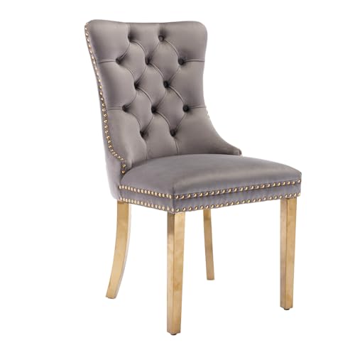 Velvet Upholstered Dining Chairs Set