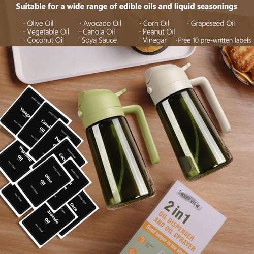 2PCS Olive Oil Dispenser and Oil Sprayer (Black&Grey / 2 Pack)